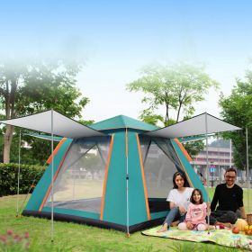 4-5 Person Camping Tent, Waterproof with Carrying Bag (Color: Green)