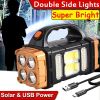 1pc Multifunctional Solar LED+COB Light With Handle