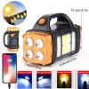 1pc Multifunctional Solar LED+COB Light With Handle