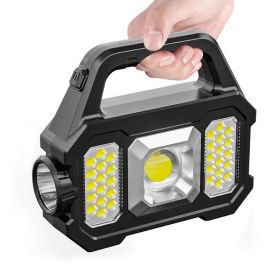 Portable, Multi-Modes, Solar Powered, USB Rechargeable Light (Type: Flashlights, Color: Black A)