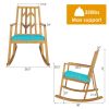 Wood Rocking Chair Sofa with Armrest and Cushion