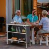 Folding Camping Table with 2-Tier Open Shelves