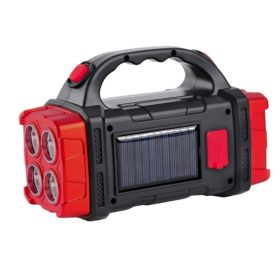 1pc Multifunctional Solar LED+COB Light With Handle (Items: Red)