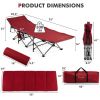 Retractable Camping Cot with Mattress and Carry Bag