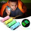 Glow In Dark Flashlight; Rubber Coated Mini 9 LED Flashlight